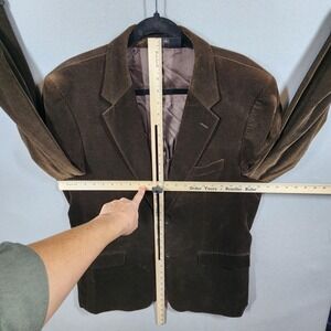 Zara Man Blazer Mens 46 Brown Corduroy Two Button Sport Coat‎ Notch Lapel Lined